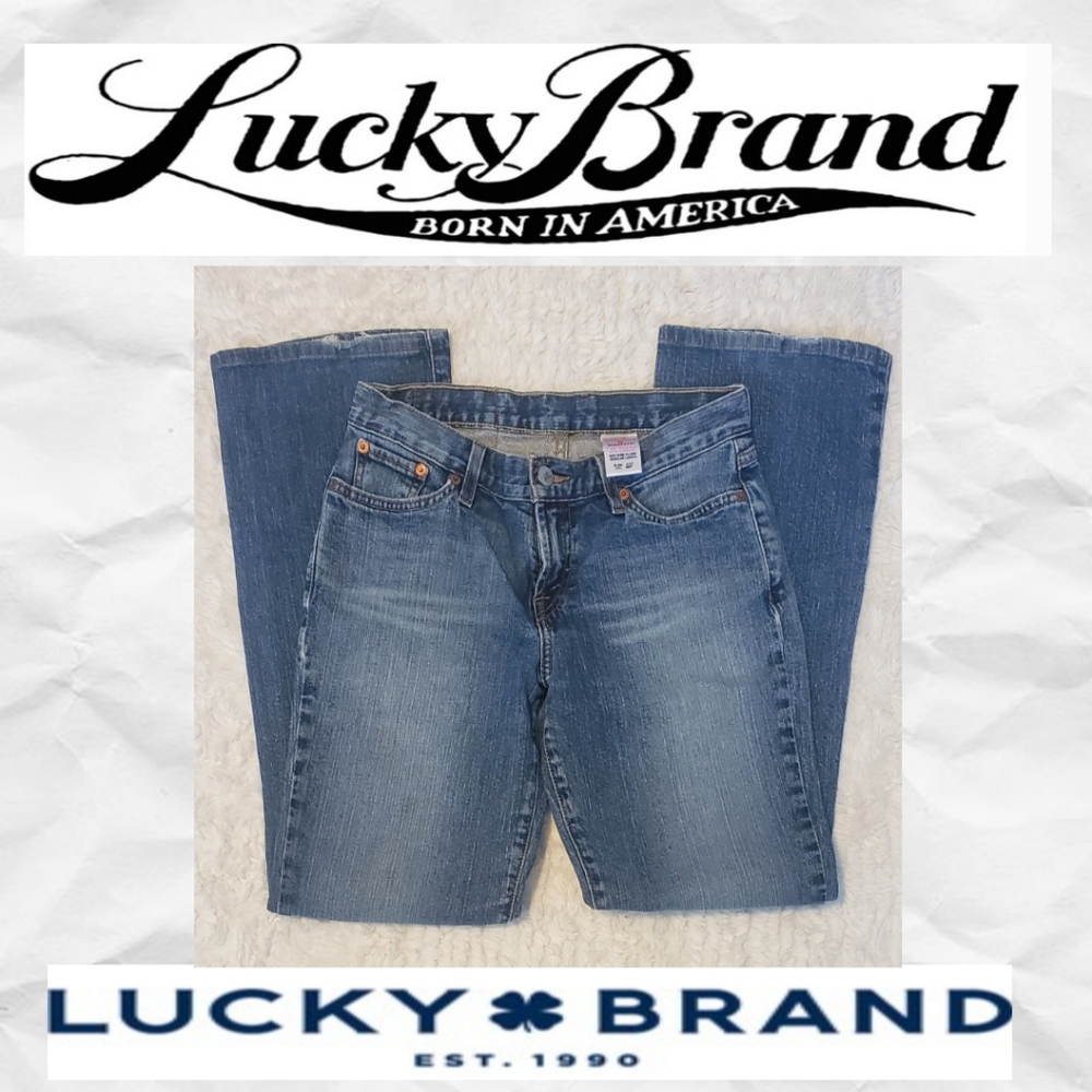 Lucky Brand Women's Blue Straight Leg Jeans with Classic Cut